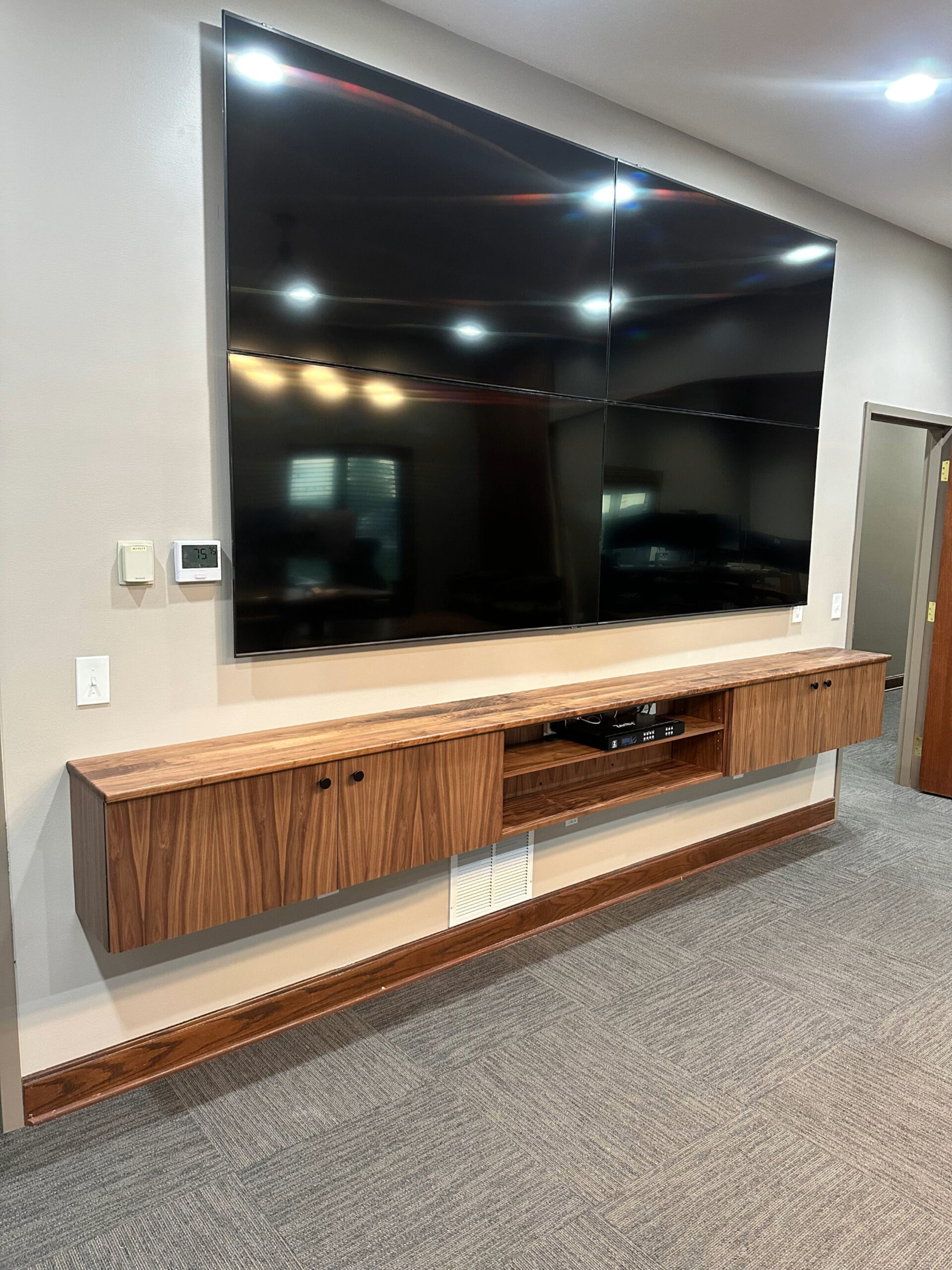 Walnut Floating Entertainment Cabinet